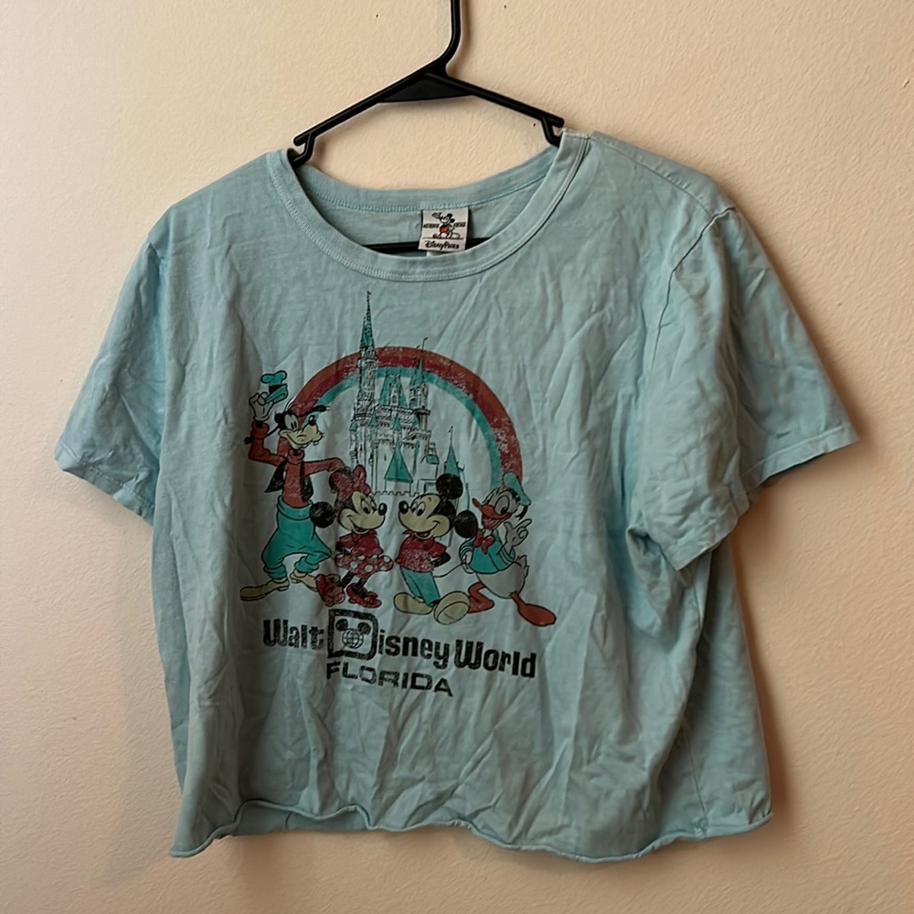 Blue crop disney shirt